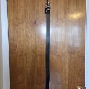 Ardene Black Belt with Gold-Tone Double Ring Buckle